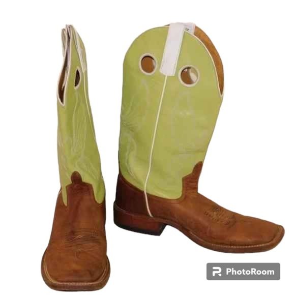 HP Horse Power By Anderson Bean Square Toe Cowboy Boots Size 9.5 B Rodeo Western